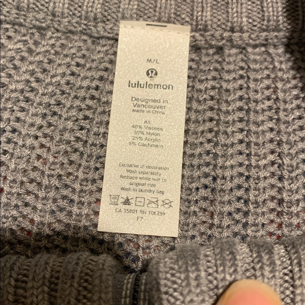 Like New lululemon Softer Still Cashmere Blend Wrap Sweater in Heathered Grey - Picture 5 of 16